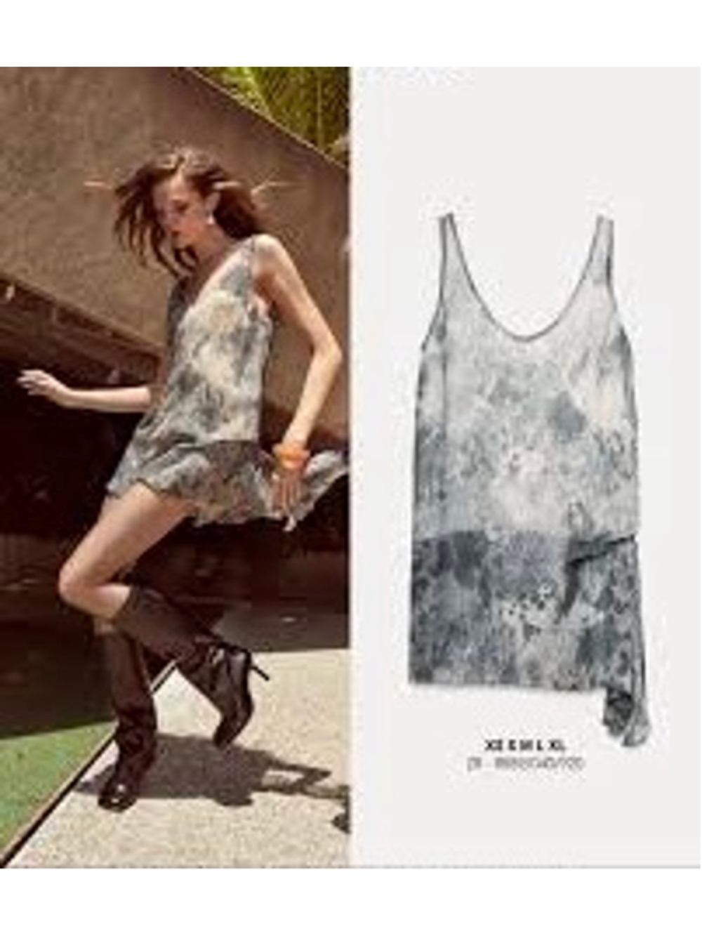 ZARA Asymmetrical Chiffon Tunic Dress Size M Festival Career Lightweight NWOT